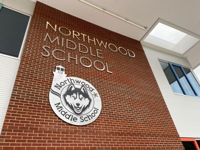 Northwood Middle School exterior signage