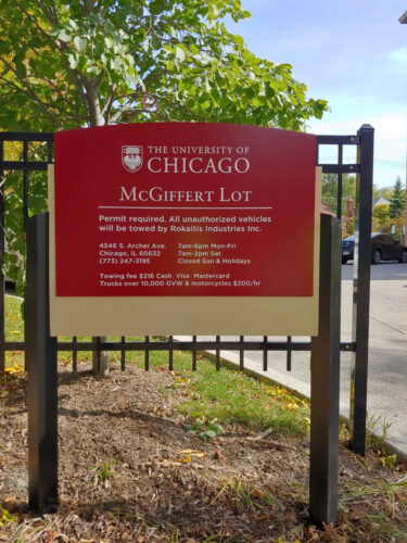 University of Chicago outdoor signage